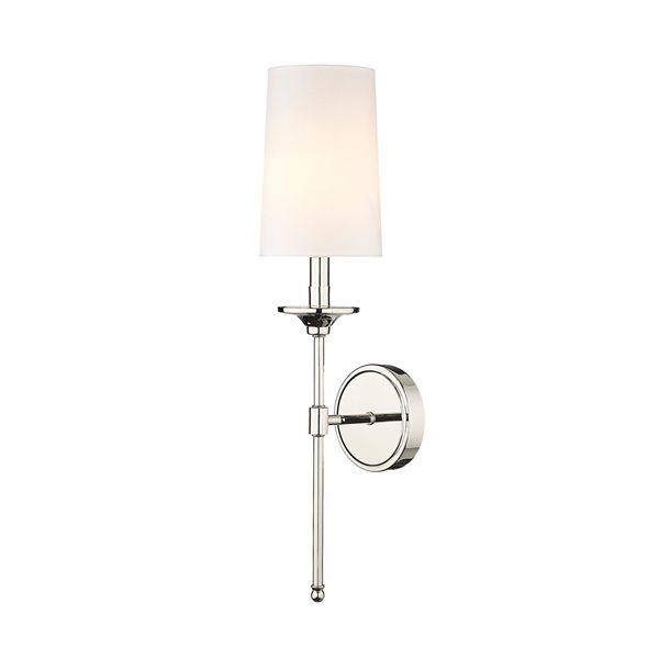 Z-lite Emily 5.5-in 1-light Polished Nickel Traditional Wall Sconce