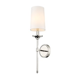 Z-lite Emily 5.5-in 1-light Polished Nickel Traditional Wall Sconce