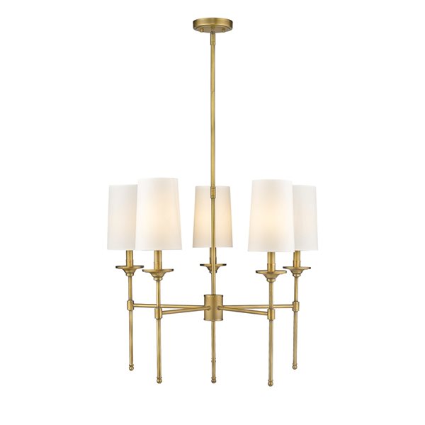 Z-Lite Emily 28-in 5-Light Rubbed Brass Traditional Chandelier