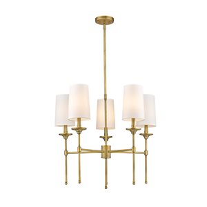 Z-Lite Emily 28-in 5-Light Rubbed Brass Traditional Chandelier