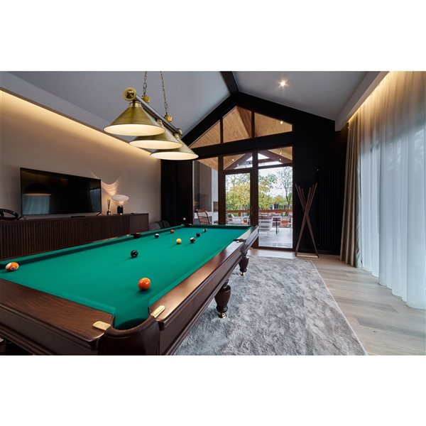 Z-Lite Cordon Matte Black and Rubbed Brass 3-Light Metal Pool Table Lighting