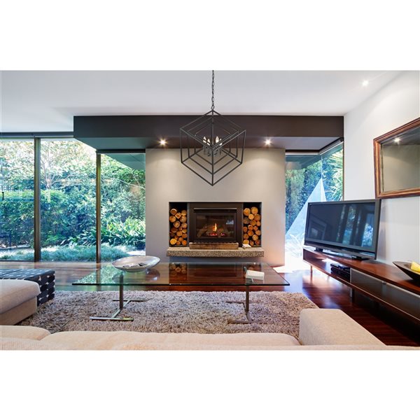 Z-Lite Euclid 4-Light Matte Black Contemporary Chandelier