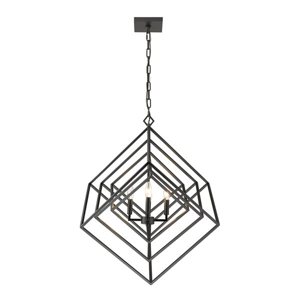 Z-Lite Euclid 4-Light Matte Black Contemporary Chandelier