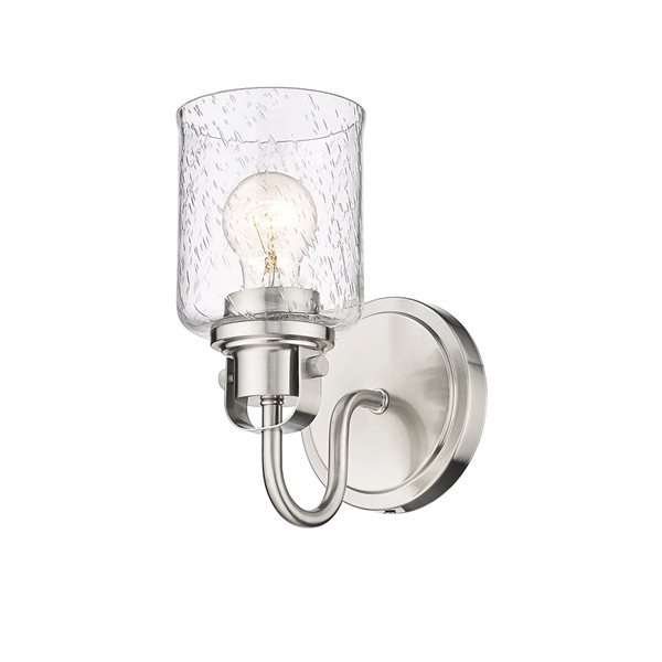 Z-lite Kinsley 5.25-in 1-light Brushed Nickel Transitional Wall Sconce