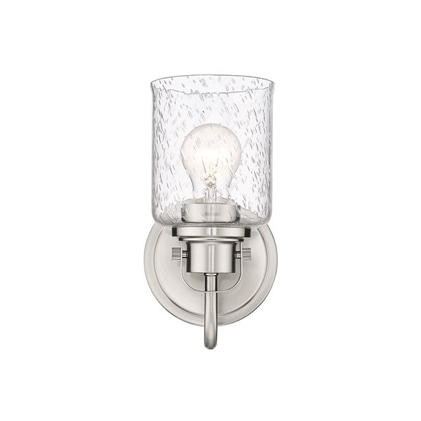 Z-lite Kinsley 5.25-in 1-light Brushed Nickel Transitional Wall Sconce