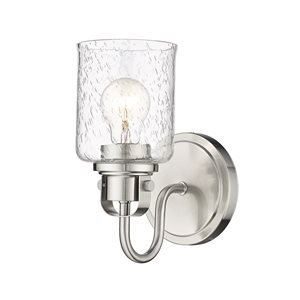 Z-lite Kinsley 5.25-in 1-light Brushed Nickel Transitional Wall Sconce