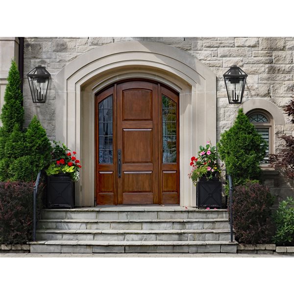 Z-lite Talbot 33-in Black Hardwired Candelabra Base (E-12) Outdoor Wall Light