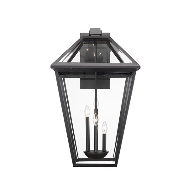 Z-lite Talbot 33-in Black Hardwired Candelabra Base (E-12) Outdoor Wall Light