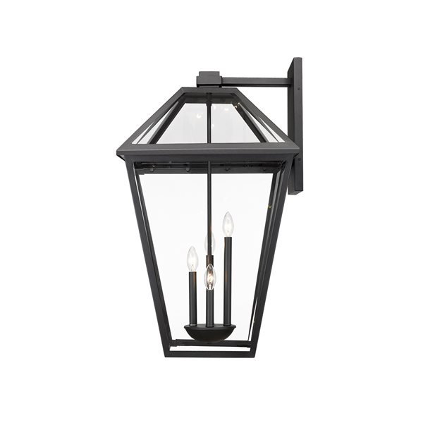 Z-lite Talbot 33-in Black Hardwired Candelabra Base (E-12) Outdoor Wall Light