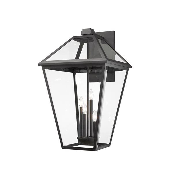 Z-lite Talbot 33-in Black Hardwired Candelabra Base (E-12) Outdoor Wall Light