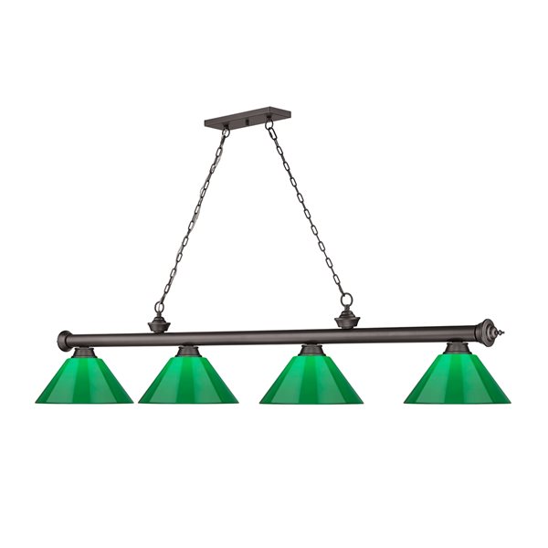 Z-Lite Cordon Bronze 4-Light PVC Pool Table Lighting