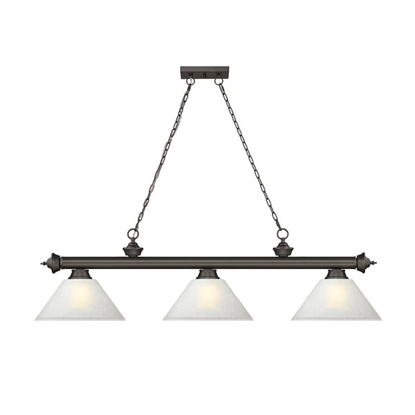 Z-Lite Cordon Bronze 3-Light White Pool Table Lighting