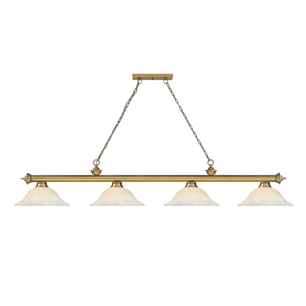 Z-Lite Cordon Rubbed Brass 4-Light Marbleized Pool Table Lighting