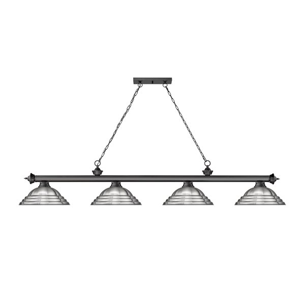 Z-Lite Cordon Bronze Plated 4-Light Metal Pool Table Lighting