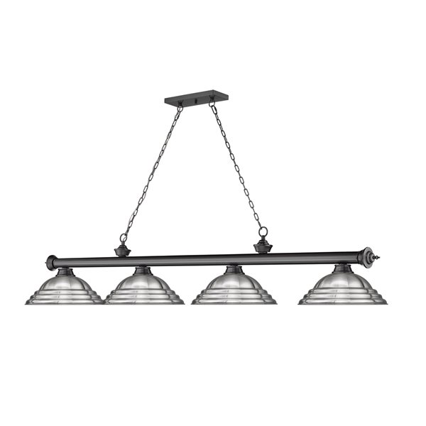 Z-Lite Cordon Bronze Plated 4-Light Metal Pool Table Lighting
