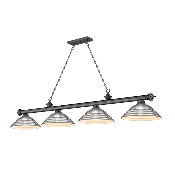 Z-Lite Cordon Bronze Plated 4-Light Metal Pool Table Lighting
