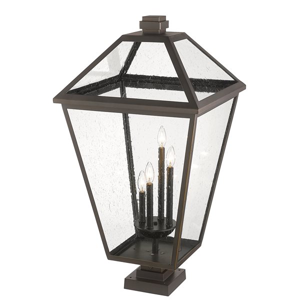 Z-lite Talbot 4-Light 36.75-in Oil Rubbed Bronze Traditional Light Post Lantern