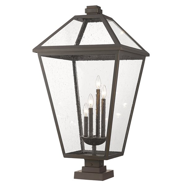 Z-lite Talbot 4-Light 36.75-in Oil Rubbed Bronze Traditional Light Post Lantern