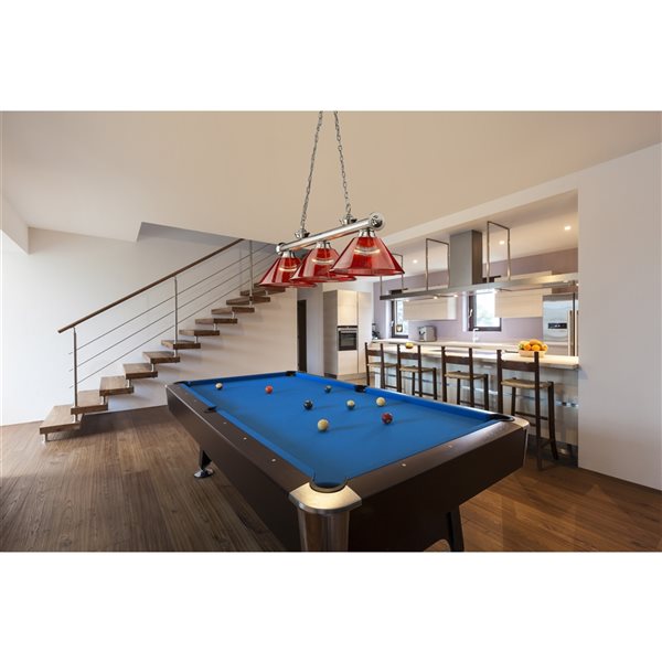 Z-Lite Cordon Brushed Nickel 3-Light PVC Pool Table Lighting