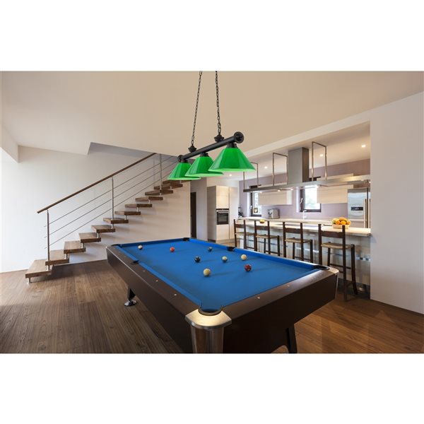 Z-Lite Cordon Matte Black 3-Light PVC Pool Table Lighting