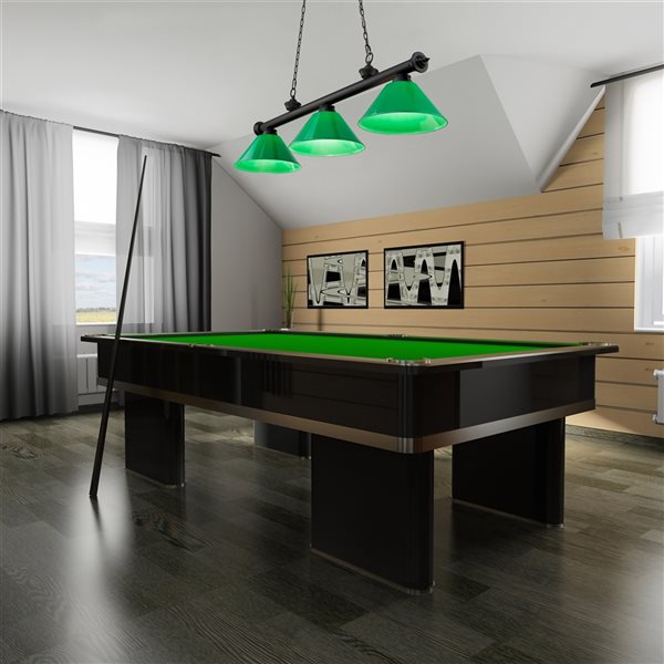 Z-Lite Cordon Matte Black 3-Light PVC Pool Table Lighting