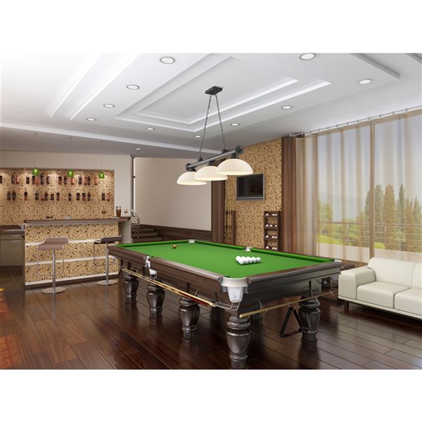 Z-Lite Cordon Bronze Plated 3-Light Frosted Pool Table Lighting