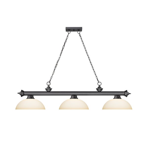 Z-Lite Cordon Bronze Plated 3-Light Frosted Pool Table Lighting