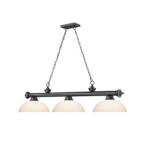 Z-Lite Cordon Bronze Plated 3-Light Frosted Pool Table Lighting