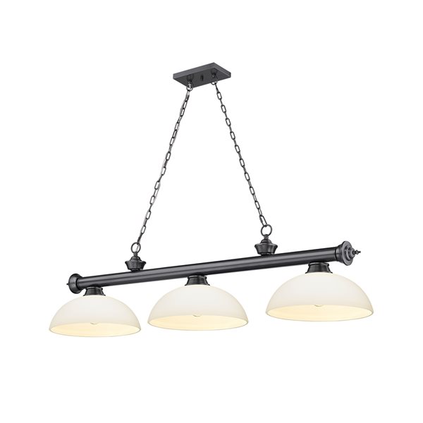 Z-Lite Cordon Bronze Plated 3-Light Frosted Pool Table Lighting