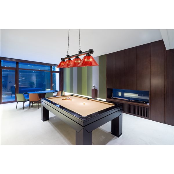 Z-Lite Cordon Matte Black 4-Light PVC Pool Table Lighting