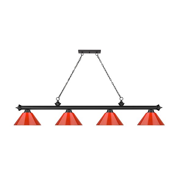 Z-Lite Cordon Matte Black 4-Light PVC Pool Table Lighting