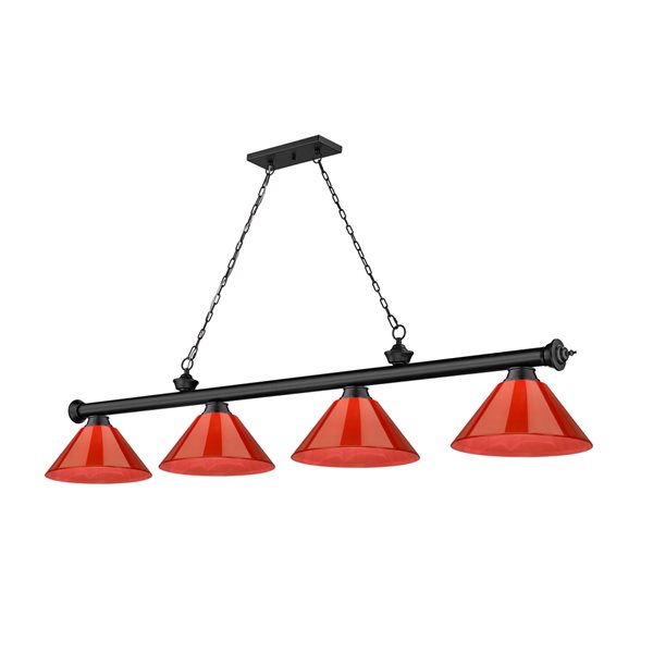 Z-Lite Cordon Matte Black 4-Light PVC Pool Table Lighting