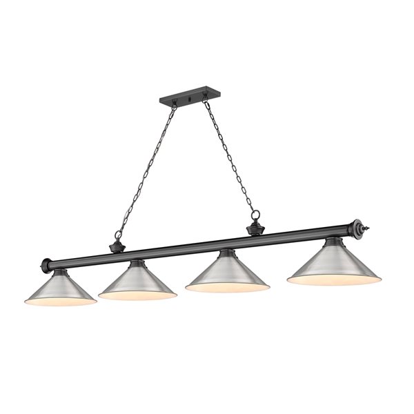 Z-Lite Cordon Bronze Plated 4-Light Metal Pool Table Lighting 2306-4BP ...