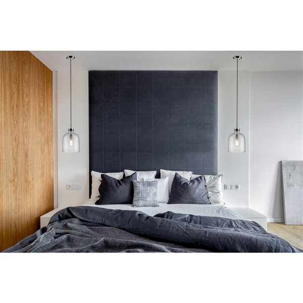 Z-Lite Pearson 9.5-in 1-Light Polished Nickel Farmhouse Chandelier