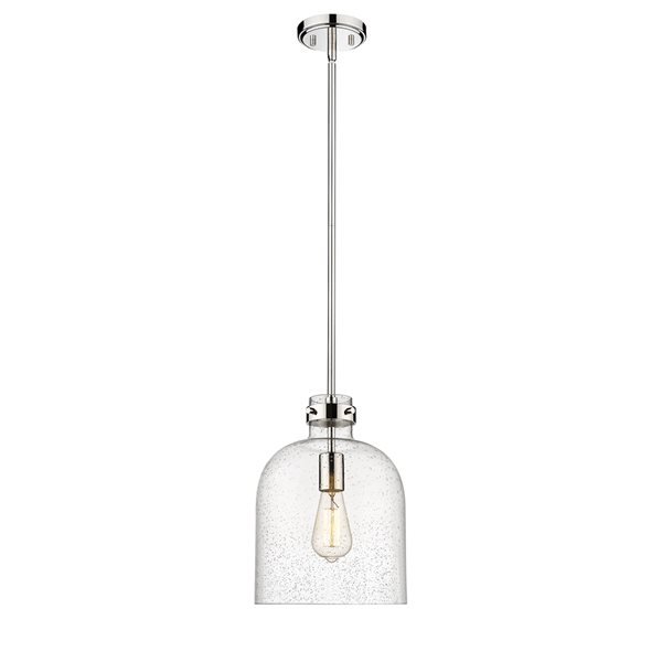 Z-Lite Pearson 9.5-in 1-Light Polished Nickel Farmhouse Chandelier