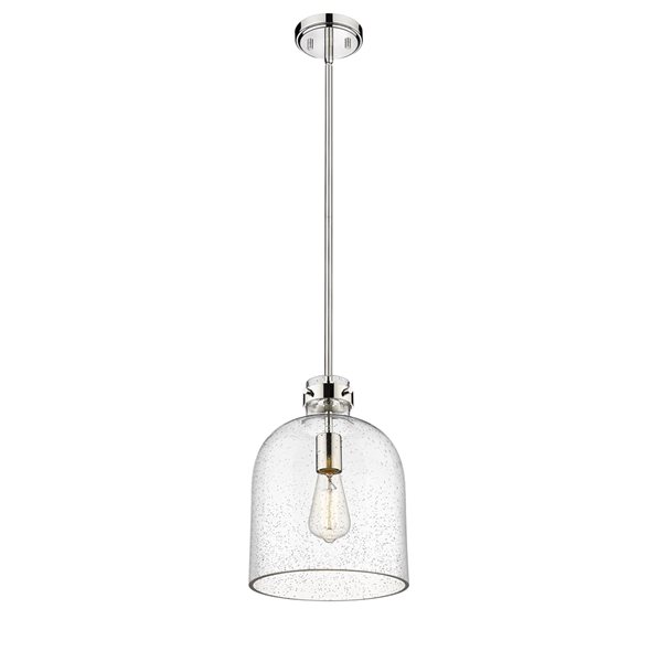 Z-Lite Pearson 9.5-in 1-Light Polished Nickel Farmhouse Chandelier