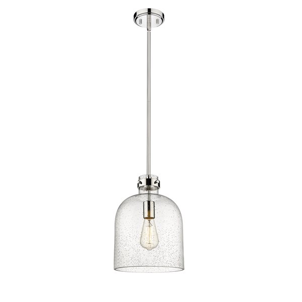 Z-Lite Pearson 9.5-in 1-Light Polished Nickel Farmhouse Chandelier