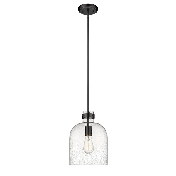 Z-Lite Pearson 9.5-in 1-Light Matte Black Farmhouse Chandelier