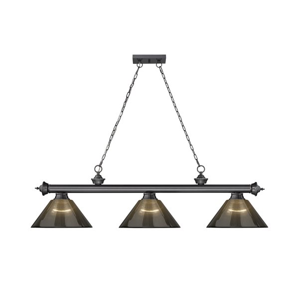 Z-Lite Cordon Bronze Plated 3-Light PVC Pool Table Lighting