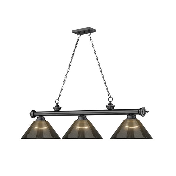 Z-Lite Cordon Bronze Plated 3-Light PVC Pool Table Lighting