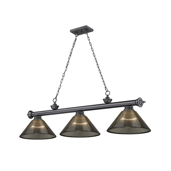 Z-Lite Cordon Bronze Plated 3-Light PVC Pool Table Lighting