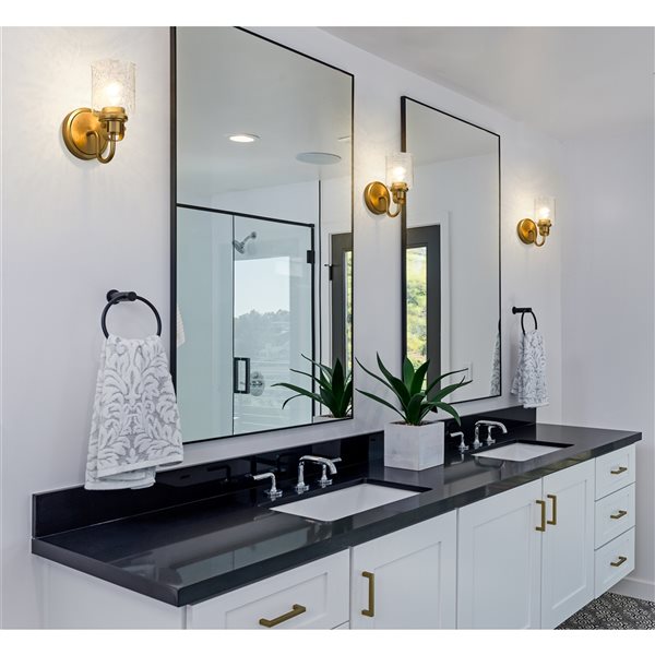 Z-lite Kinsley 5.25-in 1-light Heirloom Gold Transitional Wall Sconce