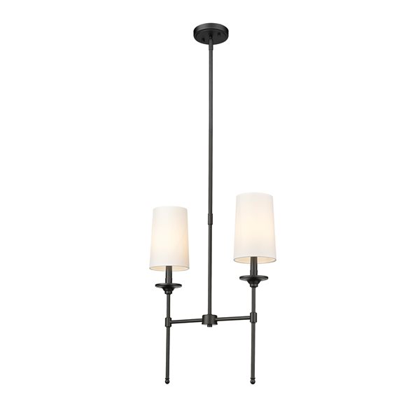 LIE ♡ Z-Lite Emily 2-Light Matte Black Traditional Chandelier 3033-2L-MB