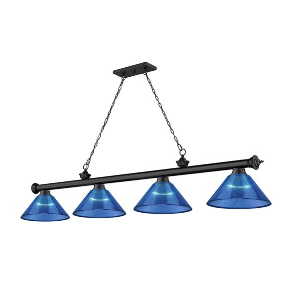 Z-Lite Cordon Matte Black 4-Light PVC Pool Table Lighting 2306-4MB-ARDB ...