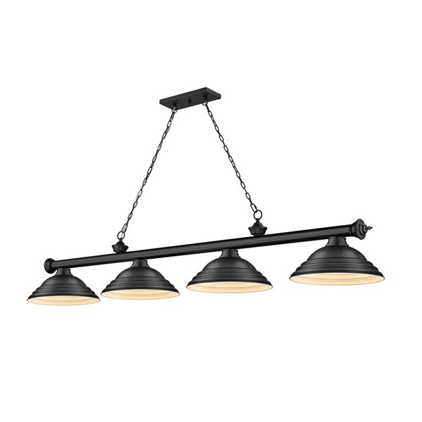 Z-Lite Cordon Matte Black 4-Light Metal Pool Table Lighting 2306-4MB ...