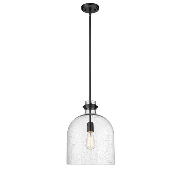 Z-Lite Pearson 1-Light Matte Black Farmhouse Chandelier