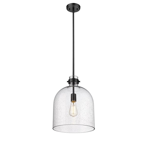 Z-Lite Pearson 1-Light Matte Black Farmhouse Chandelier
