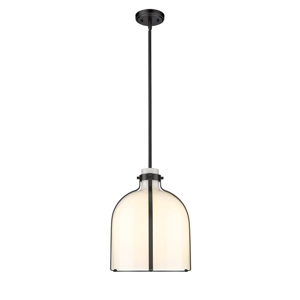 Z-Lite Pearson 12.25-in 1-Light Matte Black Farmhouse Chandelier