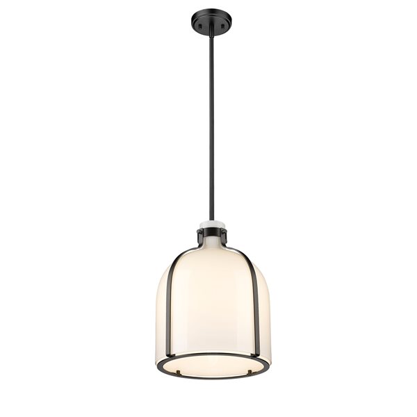 Z-Lite Pearson 12.25-in 1-Light Matte Black Farmhouse Chandelier