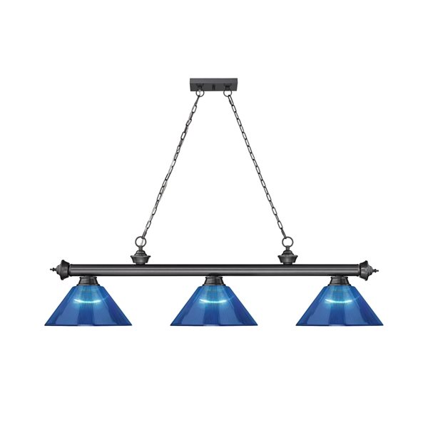 Z-Lite Cordon Bronze Plated 3-Light PVC Pool Table Lighting